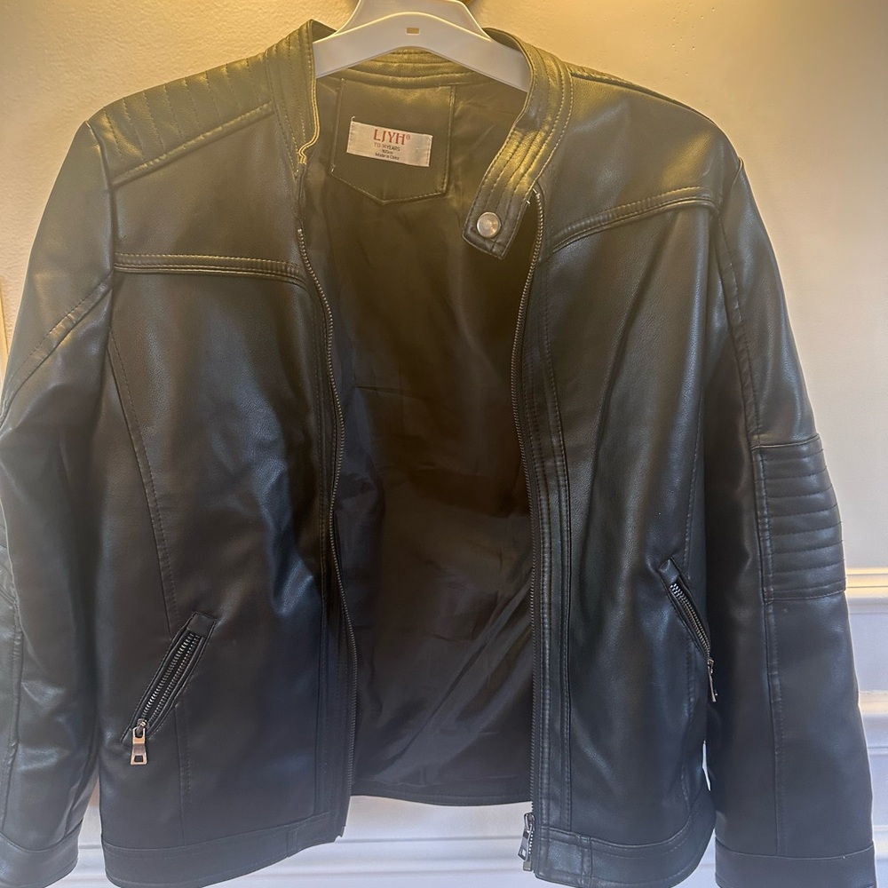 Youth Black Leather Jacket size 13-14